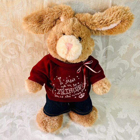 Build A Bear Bunny BABW Clothes Plush Poseable Ears Jeans & Princess T-Shirt 16" - Picture 10 of 10